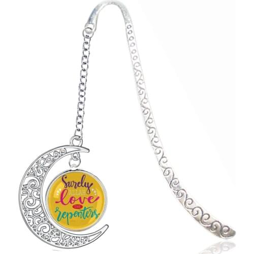 Quran 2 222 - Surely Allah Loves The Repenters - Bookmark with Muhammad Allah Moon Pendant Koranic Quote For Allahu Akbar Gifts