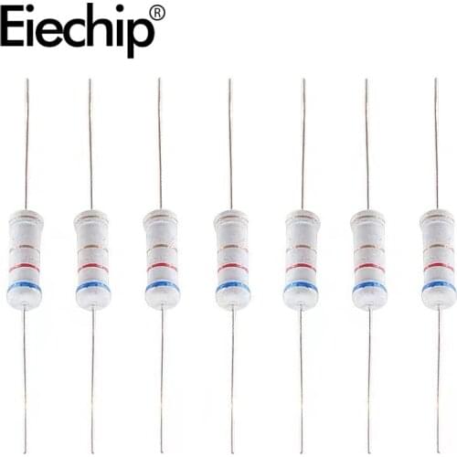 20pcs 2W Carbon film resistor 2W 5% 1R~1M 10R 22R 47R 51R 100R 150R 220R 470R 1K 2K 4.7K 10K 22K 47K 750K ohm Fixed resistors