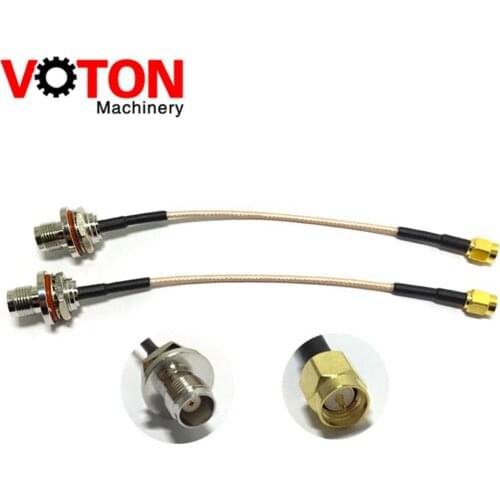 RFVOTON Free shipping 2 piece RG316 RF Jumper Cable Assembly TNC female bulkhead connector to SMA male connector 15cm