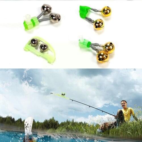 Twin Bells Fishing Bite Alarms Outdoor Night Carp Fishing Rod Tip Clips Tool Accessories V9X2