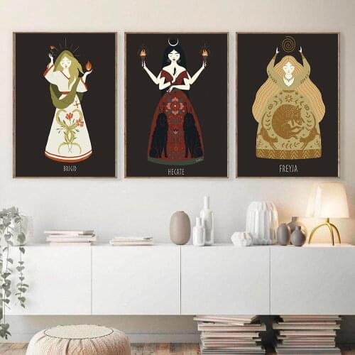 Norse Slavic Celtic Greek Goddesses Tarot Poster Print Feminine Art Home Decoration Posters And Prints Wall Pictures for Bedroom