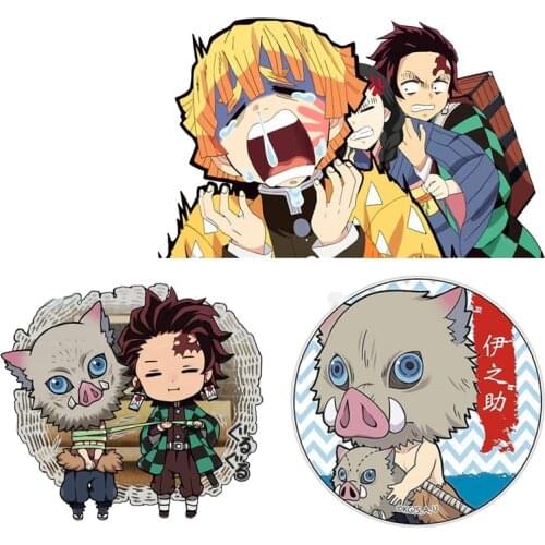 Hot Cate Demon Slayer Personality Creative Car Stickers Decal Decor Sunscreen Sunscreen for Laptop Trunk Ipad