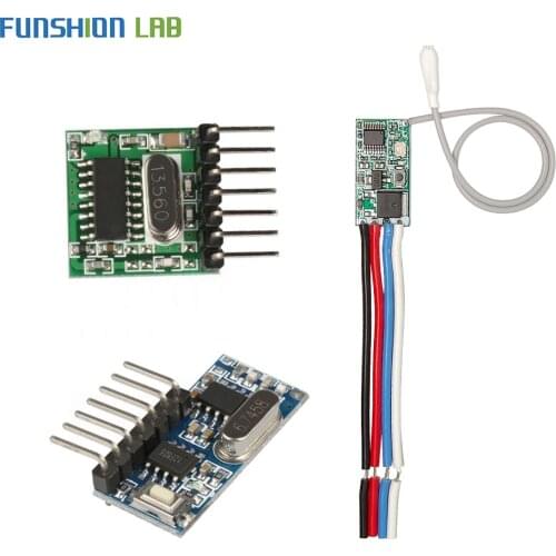 FUNSHION 433Mhz Superheterodyne RF Transmitter and Receiver Module Remote controls switch For Arduino Wireless module Diy Kits