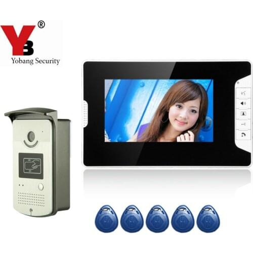 Yobang Security 7" LCD Video Doorbell Intercom RFID Keyfobs IR Camera door bell and Video Doorbell Camera Stock Wholesale