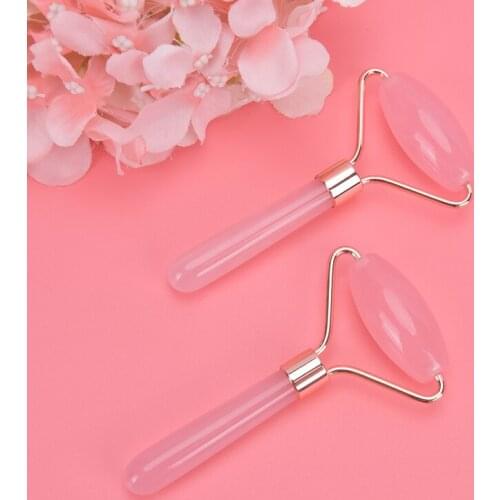 1PC Jade Stone Rollers Massager For Face Various Colors Quartz Natural Stone Slimming Chin Lift Up Facia Beauty Roller Skin Care