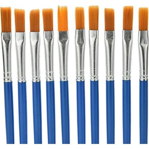 10Pcs Kids Detail Paint Brushes Nylon Blue Watercolor Drawing Painting Brushes Kids Educational Toys for Children Gifts