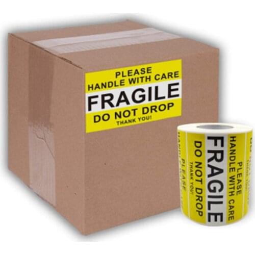 100 PCS Fragile Stickers Please Handle with Care DO NOT DROP Thank You Warning Labels for Goods Express Delivery Box Decoration