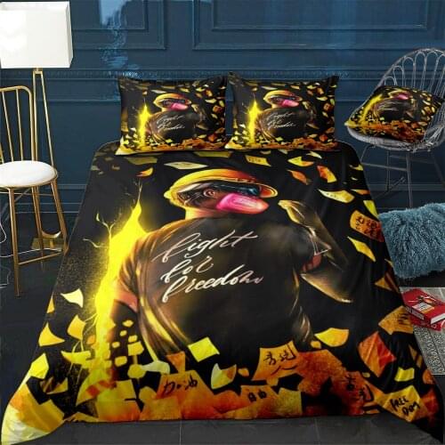 HK Protest Duvet Cover Comfortable Quilt Home Decora Design Universal Bedding Set Bedclothes+Pillowcase 3pcs