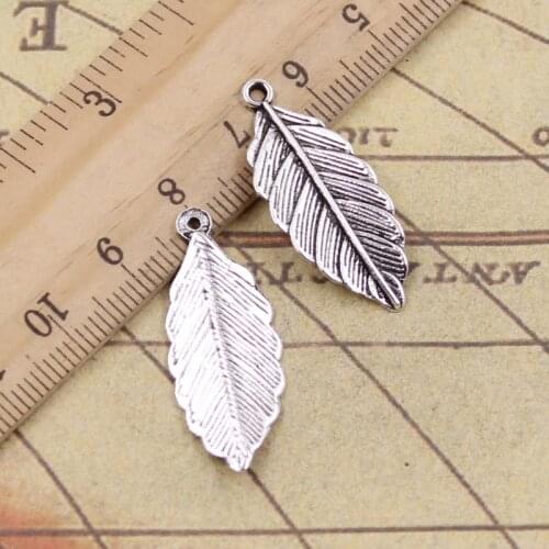 30pcs Charms Tree Leaf 31x12mm Tibetan Bronze Silver Color Pendants Antique Jewelry Making DIY Handmade Craft For Necklace