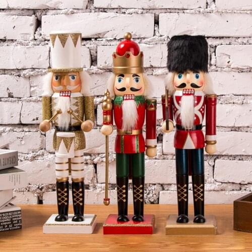 38CM Nutcrack Christmas Puppet Glitter Powder Shimmer Bright Nutcracker Christmas Gift Pendants Ornaments Christmas Decoration