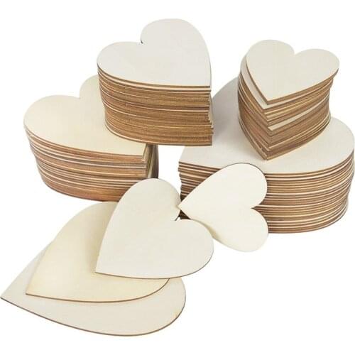 5pcs 8-15cm Heart Shaped Wood Slices Unfinished Blank Wooden Hearts Ornaments Christmas Wedding Party Scrapbooking DIY Crafts