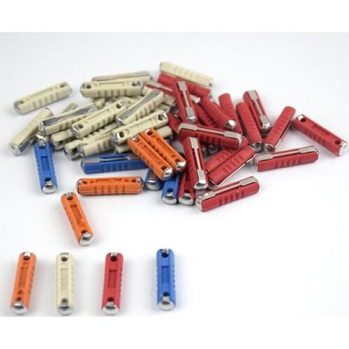 50Pcs/Kit 5A 8A 16A 25A Classic Car Auto Fuses Kit Ceramic Car Fuse Bullet Automotive European Fuse