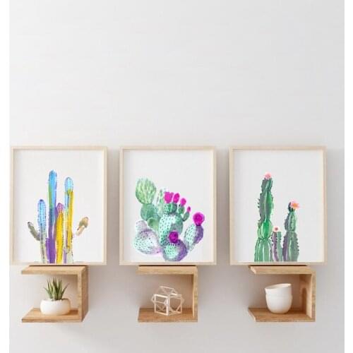 Watercolour Cactus Nordic Posters and Prints Succulent Plants Green Wall Art Canvas Painting Botanical Pictures Home Decor