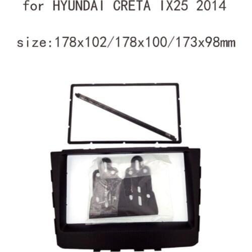 Car Black Double 2 Din Car Radio Fascia for HYUNDAI CRETA IX25 2014 stereo facia frame panel dash mount kit adapter trim styling