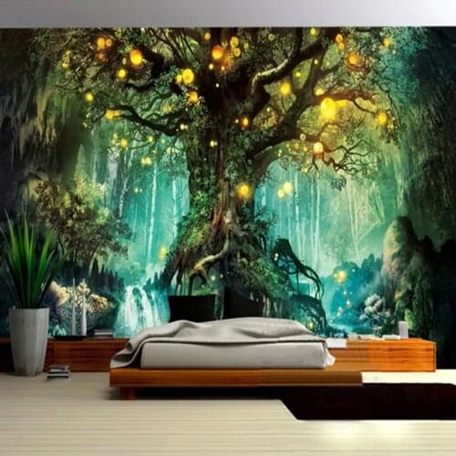 Photo Wallpaper 3D Romantic Fantasy Forest Tree Hand Painted Murals Living Room TV Sofa Kids Bedroom Background Wall Paper Walls