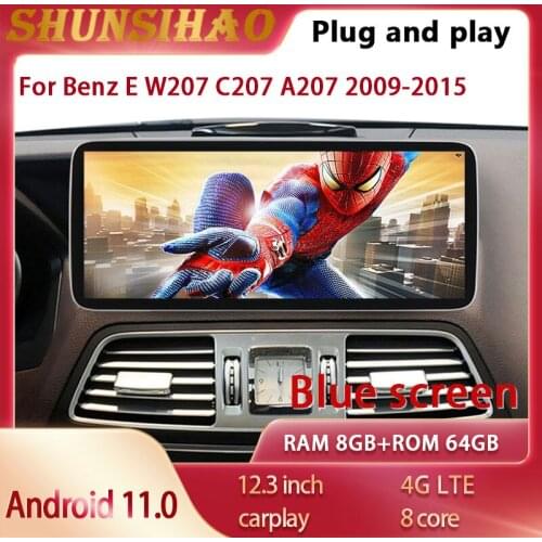 Qualcomm GPS navi headunit for 12.3“ Benz E coupe coupe cabriolet W207 A207 C207 2009-2015 Blu-ray car radio carplay android 10