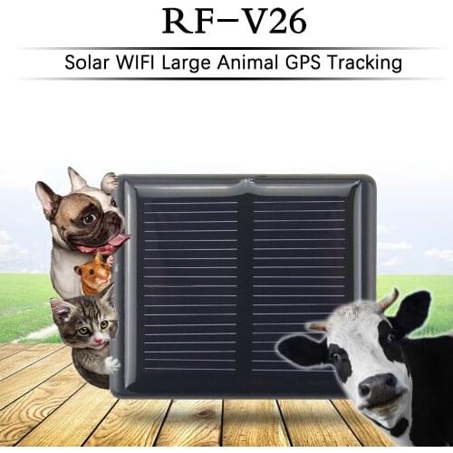 RF-V26 GPS Tracker With Solar For Sheep Cow Cattle Animal GPS Locator Long Standby Time Waterproof lifetime free use platfrom