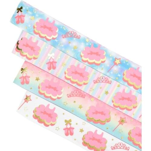 HSDRIBBON Free Shipping 38mm 1-1/2inch hsd-design custom Ballet costumes Series on Grosgrain Ribbon