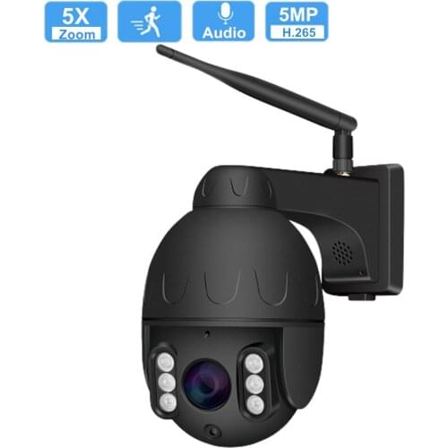 4G SIM Card 5MP Outdoor PTZ Dome IP Camera High Speed 5X Optical Zoom Motion Detection IR 50m Audio CCTV Surveillance P2P Camhi