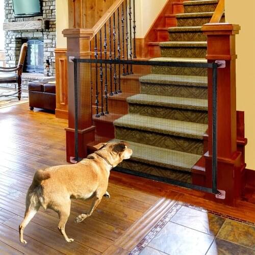 Dog Cage Fence Folding Dog Gate Playpen for Dogs Mesh Pet Baby Cage Fence for Dogs Accessories Crate Cat Dog Kennel Home Gate