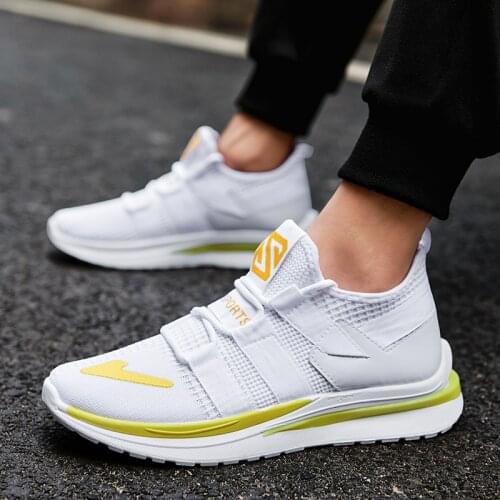 Fashion Men Sneakers Mesh Casual Shoes Lace-Up Mens Shoes Lightweight Vulcanize Shoes Walking Sneakers