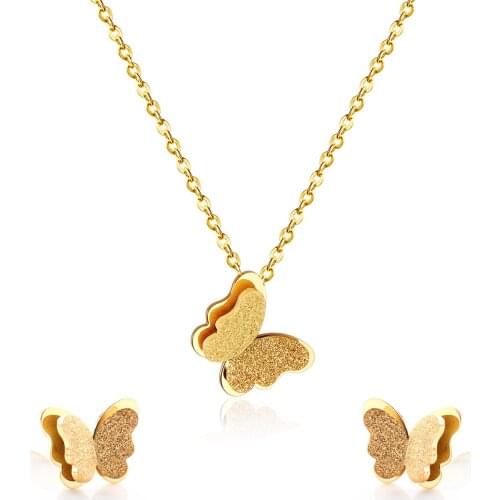 Ins Hot Sale New Butterfly Necklace Charm Stainless Steel Pendant For Women Girl Choker Jewelry Birthday Gift