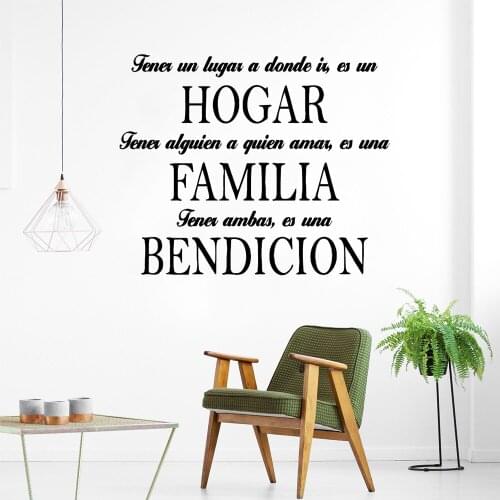Cute familia bendicion Home Decor Modern Acrylic Decoration Nursery Room Decor Diy Pvc Home Decoration Accessories