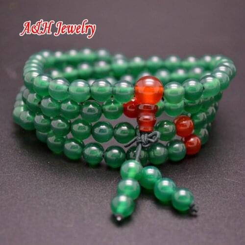 1 PC Fashion Women Bracelets Colorful Stone 108 Prayer Mala Jewelry Chinese Knot Decoration Jewelry