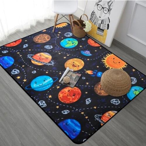 Cartoon Planet Explore Universe Carpets Kids Play Tent Rug Bedroom Living Room Coffee Table Floor Mats /Baby Crawling Carpet