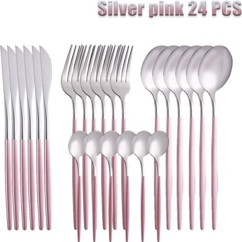 Stainless Steel Tableware Sets Washing Cutlery Kitchen Utensils Lunch Of Dishes Complete Dinner Knife Spoons Fork Dinnerwar