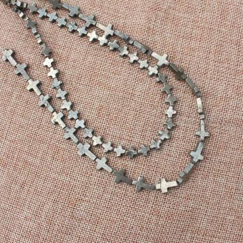 Natural Pyrite Cross shape Beads 15inch per strand,For DIY Jewelry Making !We provide mixed wholesale for all items