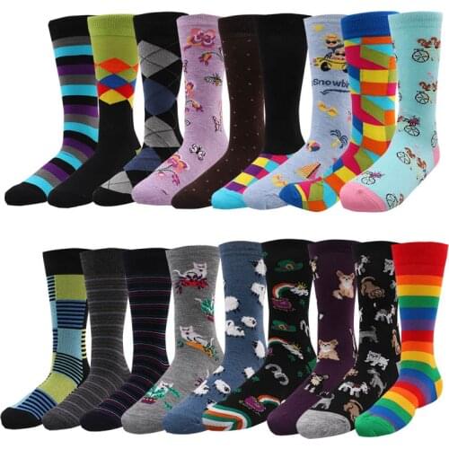 High Quality Cotton Socks Pattern Long Tube Novelty Funny Happy Men Socks Skateboard Crew Casual Crazy Socks