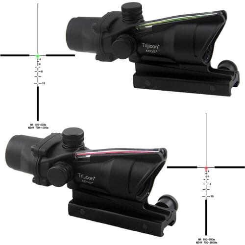 Trijicon ACOG 4X32 Fiber Source Optics Red Illuminated Red Fiber Hunting Riflescope 4x Magnifier Tactical Optical Sight