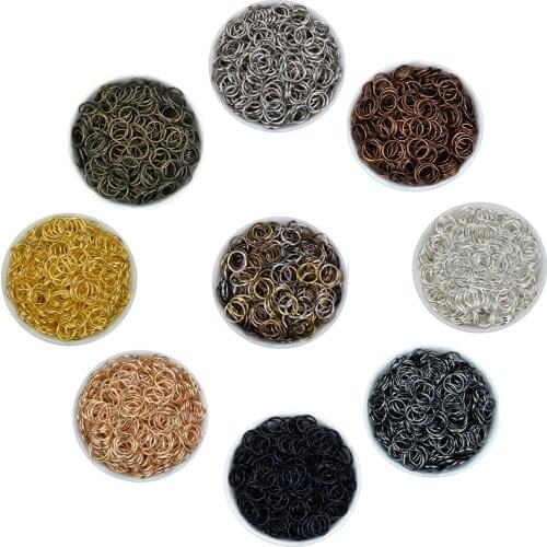 200pcs/lot 9Color Open Jump Ring 4 6 8 10 mm Silver Gold Rhodium Black Bronze Copper for DIY Jewelry Findings Connector