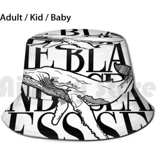 The Black And Seamless Sea Bucket Hat Adult kid baby Beach Sun Hats Whale Ocean Sea Animal Fish Literature Cormac Mccarthy