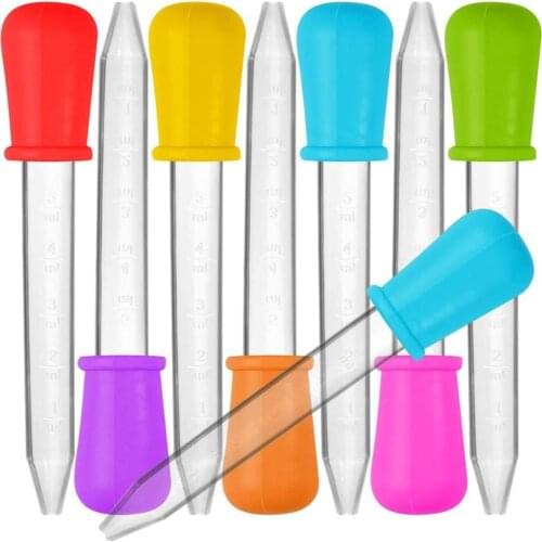 10pcs Multifunctional Silicone Dropper With Scale Child Dropper Tool Medicine 5ml Food Liquid Utensils Infant Feeder Droppe V9S1