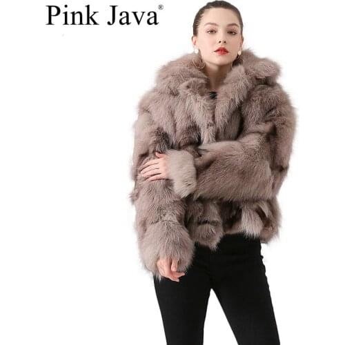 Ppink java QC19007 real fur coat women winter fashion jacket short coat real fox fur fur coat new available hot sale