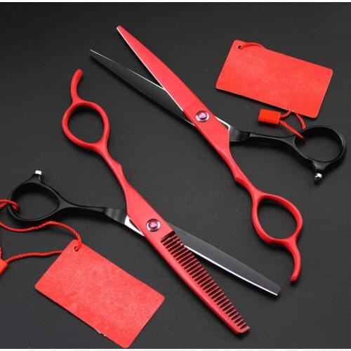 Professional Left hand japan 440c 6 inch color haircut scissors hair cutting barber tools thinning shears hairdressing scissors
