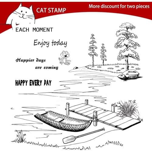 River / Boat / Enjoy Life Transparent Clear Stamps For Scrapbooking Card Making Photo Album Silicone Stamp DIY Decorative Crafts