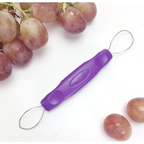 Cherry Cutter Portable Vegetable Fruit Tools Kitchen Gadgets Multifunctional 1Pcs Grape Skin Peeler Remover Grape Slicer