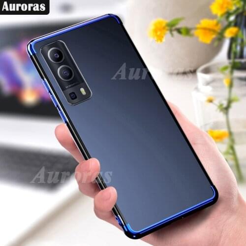 Auroras For vivo Y72 Case Luxury Plating Cover Soft Transparent Plating For VIVO Y72 5G Cover Clear Case