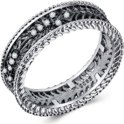 UFOORO wedding ring Finger Beautiful Jewelry Romantic white shiny zircon Rings For girl gift