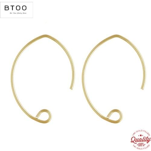 Real 14K Gold Filled V Shape Ear Wire .030" (.76mm) Gold Ear Wire for Jewelry Making Handmde DIY Earrings Accessories