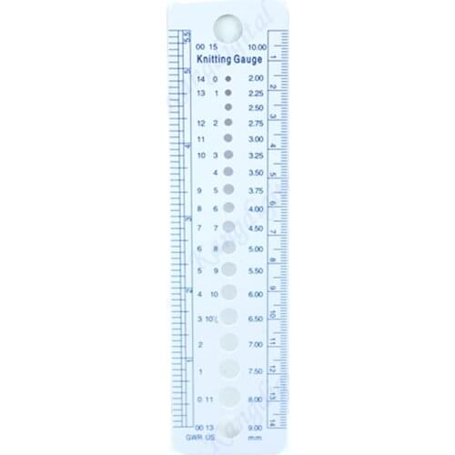 UK US Canada Gauge Inch cm Ruler Tool All In One Knitting Needle Sizes