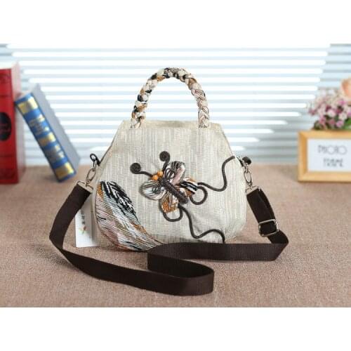 Vintage Women Backpack Retro Forest Trees Printed Female School Bookbag For Girls National Style Flower Handmade Lady Bagpack