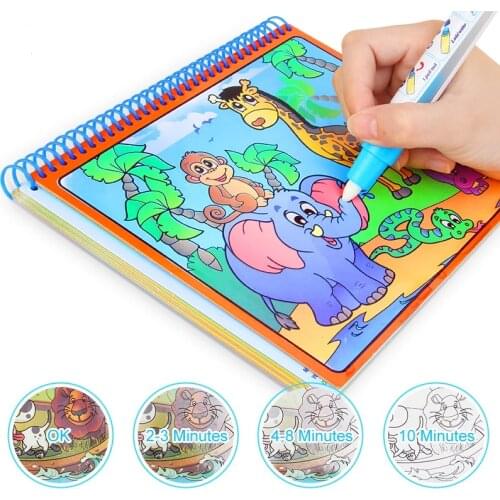 Magic Water Drawing Book With Magic Pen Painting Drawing Board Coloring Book Toys For Children Education Drawing Toy Kids Gifts