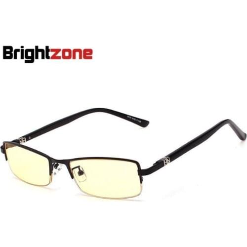 High Quality Rim Slim Computer Glasses Men Brand Designer Yellow Lens Anti Blue Ray Radiation Rimless Gaming Eyeglasses Eyewear