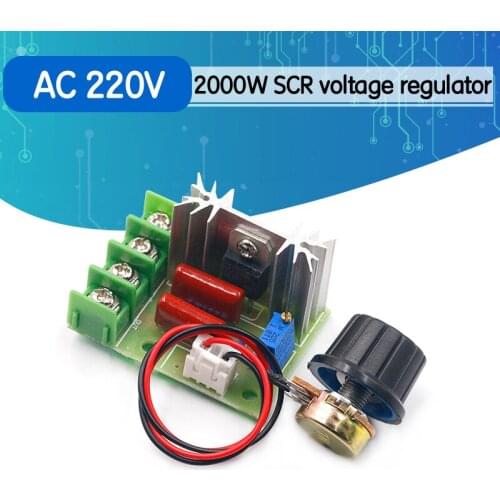 AC 220V 2000W High Power SCR Voltage Regulator Dimming Dimmers Motor Speed Controller Governor Module W/ Potentiometer