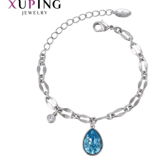 Xuping Jewelry Newest Fashion Ladies Crystals Bracelets with Rhodium Plated 76071