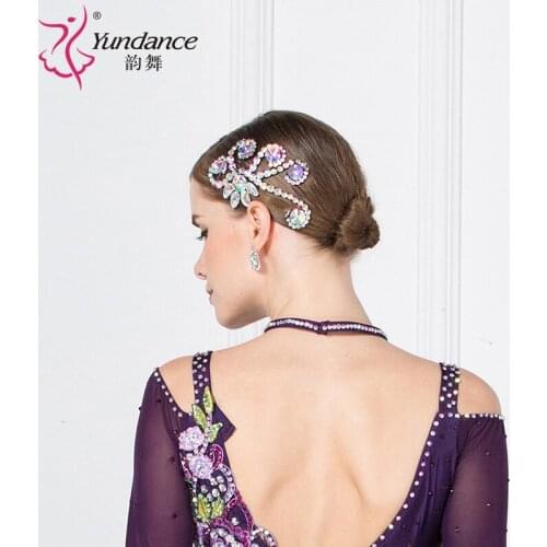 Lady New Rhymes Modern Dances Headgear Female National Championship Headwear Latin Dancing Flower Diamond Accessories B-6581